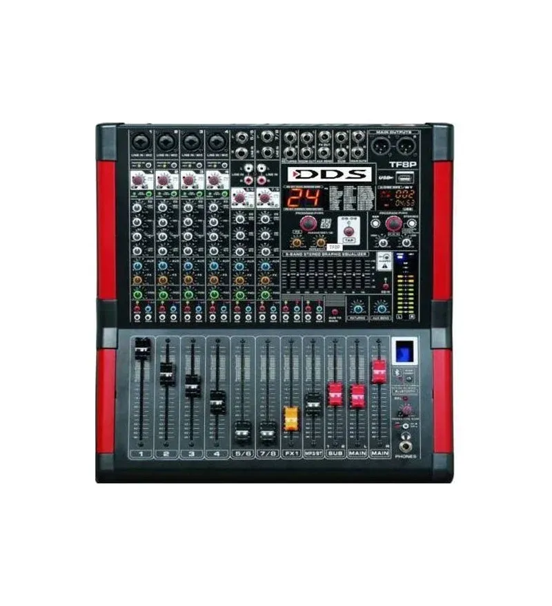 DDS D-8P 2000FX 2x1000 W 8 Kanal Power Mikser